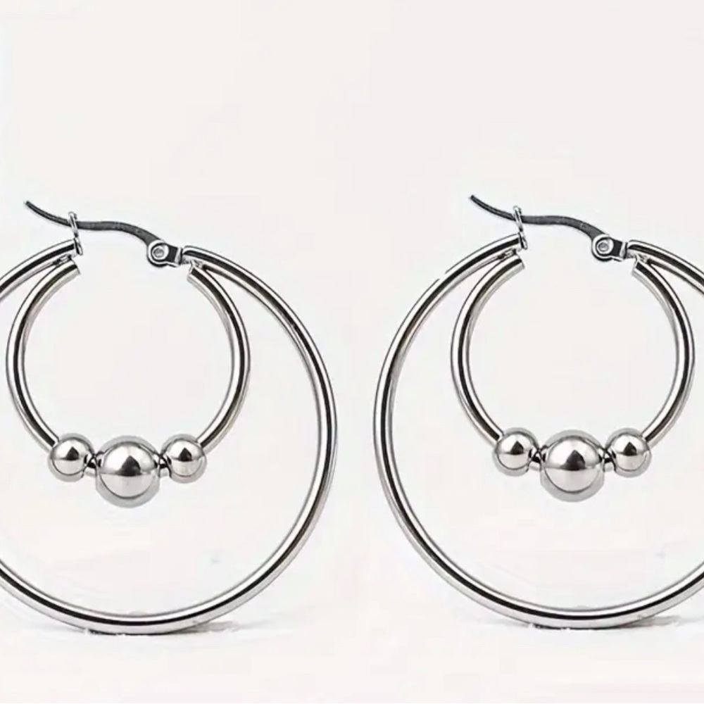 Stainless steel hoop earrings